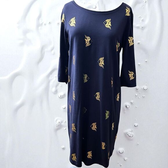 Lilly Pulitzer 100% Pima Cotton, Gold Starfish, Knee-Length Dress / SZ: S - Picture 1 of 8